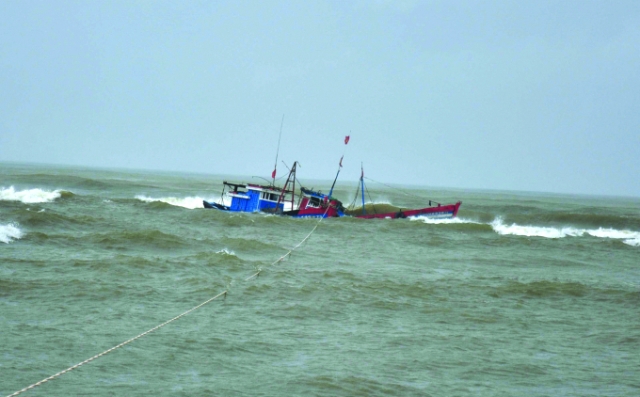 7 tàu cá Bình Định vẫn chưa ra khỏi vùng nguy hiểm bão số 8 - Ảnh 1
