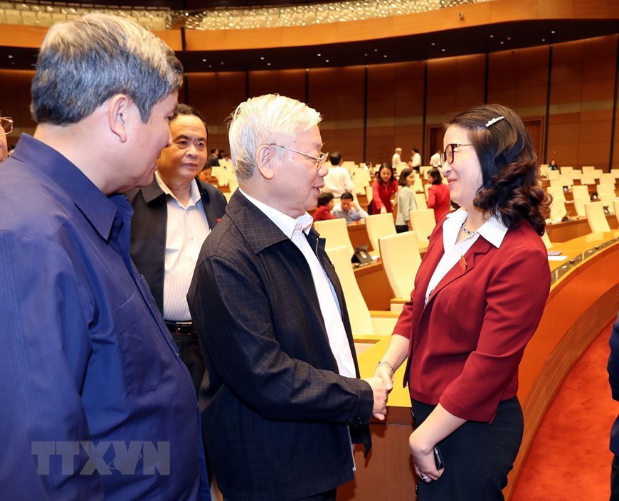 [Ảnh] Tổng Bí thư, Chủ tịch nước Nguyễn Phú Trọng dự phiên chất vấn - Ảnh 6