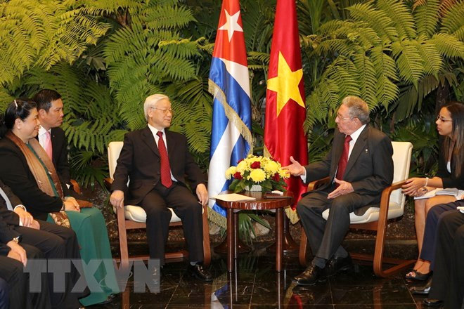Chủ tịch Cuba đón, hội đàm với Tổng Bí thư Nguyễn Phú Trọng - Ảnh 2