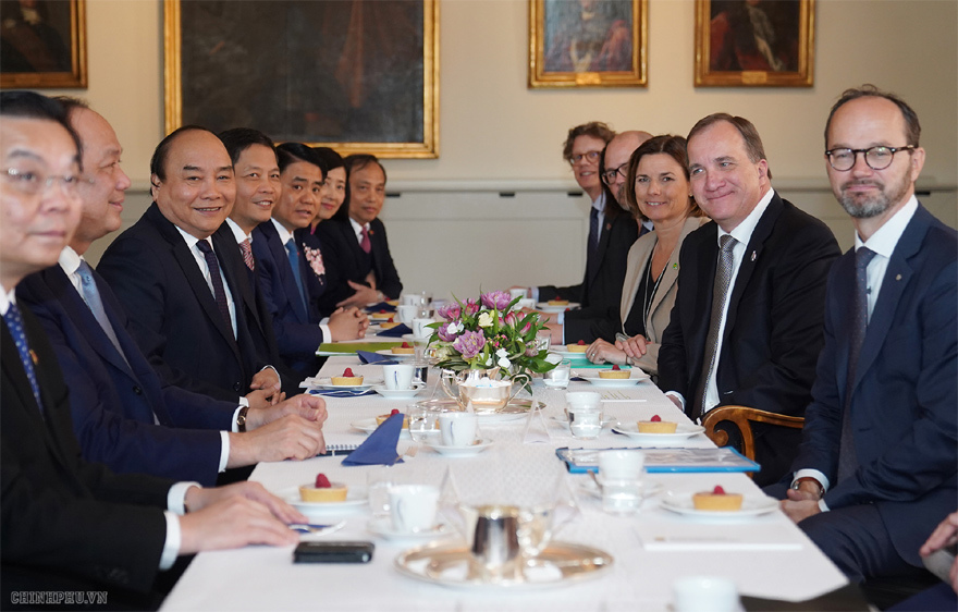 Thủ tướng Nguyễn Xuân Phúc hội đàm với Thủ tướng Thụy Điển - Ảnh 1