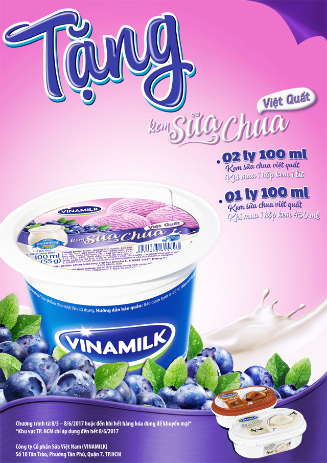 Tặng kem sữa việt quất khi mua kem Vinamilk - Ảnh 1