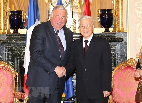 Tổng Bí thư Nguyễn Phú Trọng hội kiến Chủ tịch Thượng viện Pháp - Ảnh 1