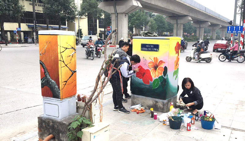 Hà Đông: Vẽ tranh trên tủ điện, thay đổi nhận thức của người dân xây dựng đô thị văn minh - Ảnh 4