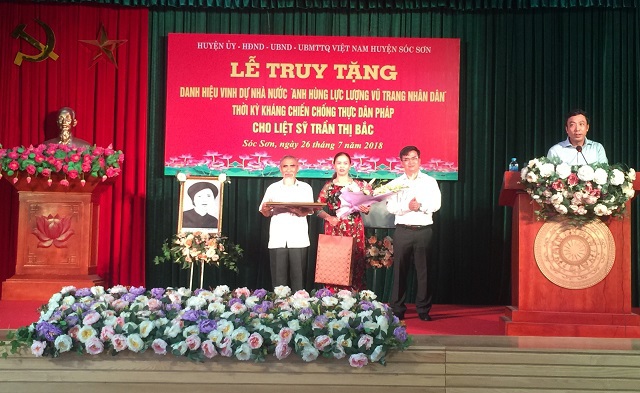 Truy tặng danh hiệu Anh hùng lực lượng vũ trang Nhân dân cho liệt sĩ Trần Thị Bắc - Ảnh 1