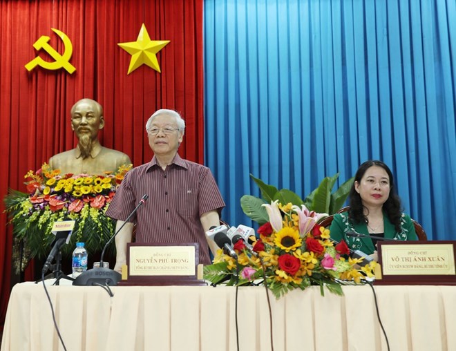 Tổng Bí thư Nguyễn Phú Trọng thăm, làm việc tại tỉnh An Giang - Ảnh 1