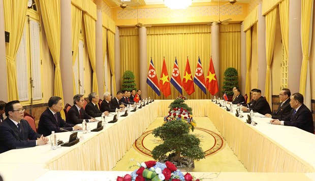 Tổng Bí thư, Chủ tịch nước đón, hội đàm với Chủ tịch Triều Tiên - Ảnh 2