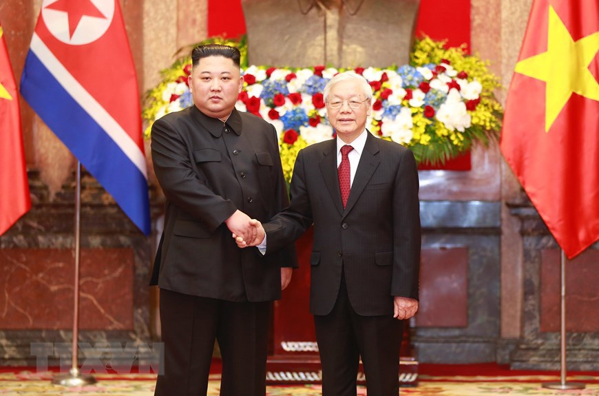Hình ảnh Lễ đón Chủ tịch Triều Tiên Kim Jong-un thăm Việt Nam - Ảnh 1