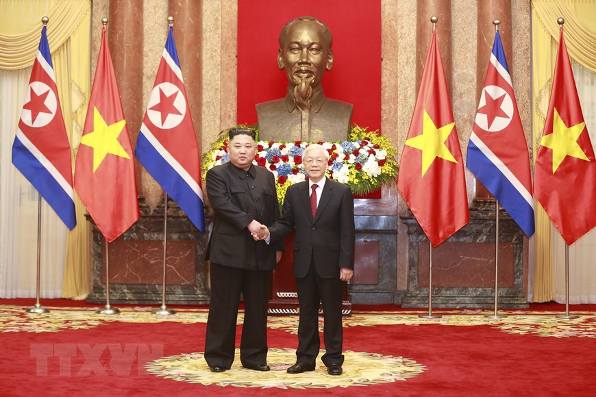 Hình ảnh Lễ đón Chủ tịch Triều Tiên Kim Jong-un thăm Việt Nam - Ảnh 2
