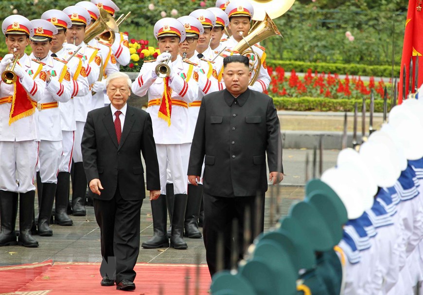 Hình ảnh Lễ đón Chủ tịch Triều Tiên Kim Jong-un thăm Việt Nam - Ảnh 3