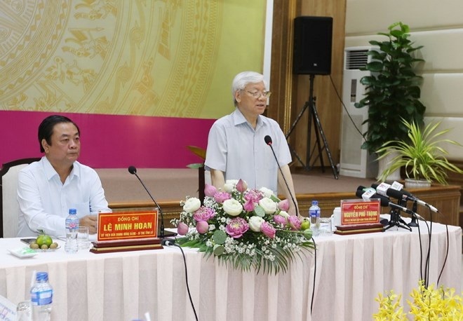 Tổng Bí thư Nguyễn Phú Trọng làm việc tại tỉnh Đồng Tháp - Ảnh 1