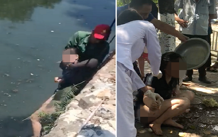 Hà Nội: Người phụ nữ trẻ bất ngờ nhảy sông Sét giữa trưa nắng - Ảnh 1