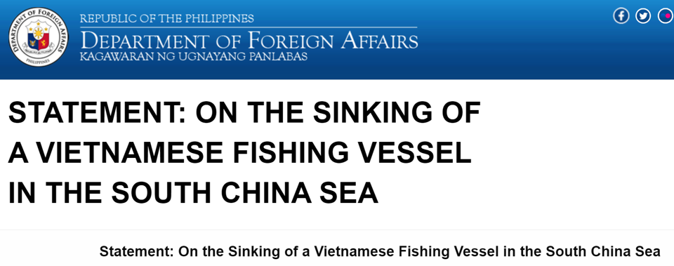 Philippines đồng cảm với Việt Nam trong vụ chìm tàu cá ở Biển Đông - Ảnh 1