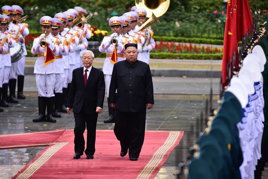 Hình ảnh Lễ đón Chủ tịch Triều Tiên Kim Jong-un thăm Việt Nam - Ảnh 5