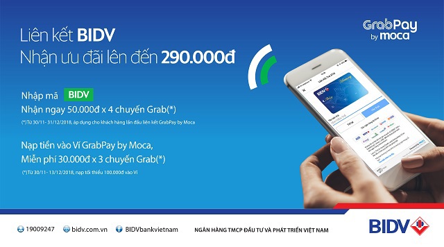 Ưu đãi hơn một tỷ đồng cho khách hàng BIDV dùng Grabpay by Moca - Ảnh 1