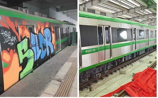 Tổng thầu xóa các hình vẽ graffiti trên thân tàu Cát Linh - Hà Đông - Ảnh 1