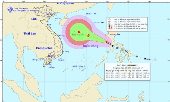 Bão Haikui vào biển Đông, cách quần đảo Hoàng Sa khoảng 930km - Ảnh 1