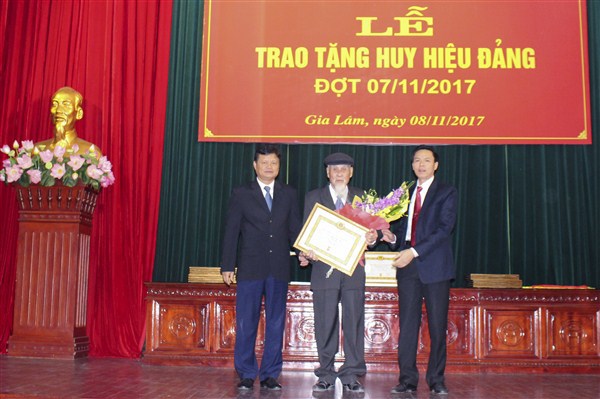 Trao tặng và truy tặng Huy hiệu Đảng cho 159 đảng viên huyện Gia Lâm - Ảnh 1