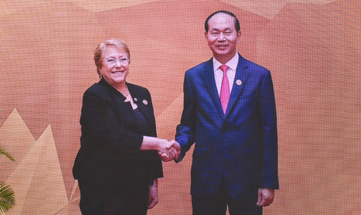 Hình ảnh Chủ tịch nước đón các nhà lãnh đạo APEC dự Phiên họp kín thứ nhất - Ảnh 2