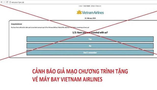 Cảnh giác trang web lừa tặng vé máy bay Vietnam Airlines miễn phí - Ảnh 1