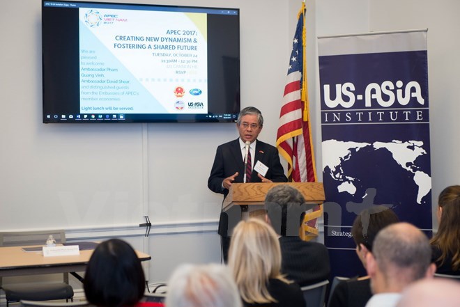 Đại sứ Phạm Quang Vinh dự hội thảo về APEC tại Viện Hoa Kỳ-châu Á - Ảnh 1