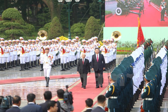 Toàn cảnh Lễ đón Tổng Bí thư, Chủ tịch Trung Quốc Tập Cận Bình - Ảnh 2
