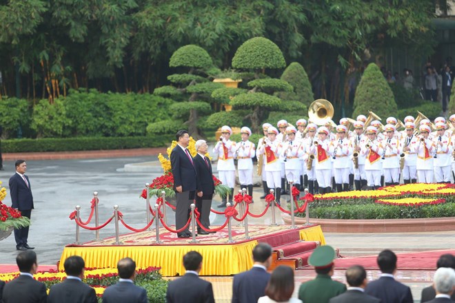 Toàn cảnh Lễ đón Tổng Bí thư, Chủ tịch Trung Quốc Tập Cận Bình - Ảnh 3