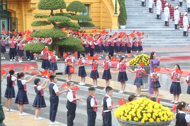 Toàn cảnh Lễ đón Tổng Bí thư, Chủ tịch Trung Quốc Tập Cận Bình - Ảnh 9