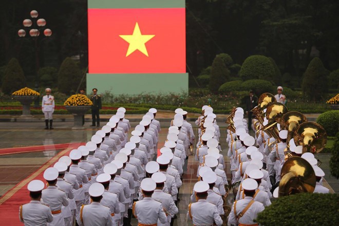 Chủ tịch nước Trần Đại Quang chủ trì lễ đón Tổng thống Donald Trump - Ảnh 7