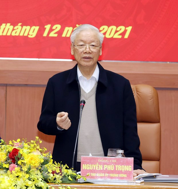 Tổng Bí thư Nguyễn Phú Trọng dự Hội nghị lần thứ ba Quân ủy Trung ương - Ảnh 2