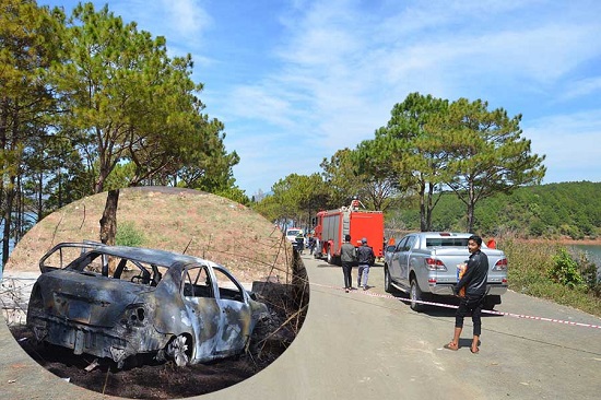 Tưới xăng đốt ô tô, 2 cha con cùng chết cháy trong xe - Ảnh 1