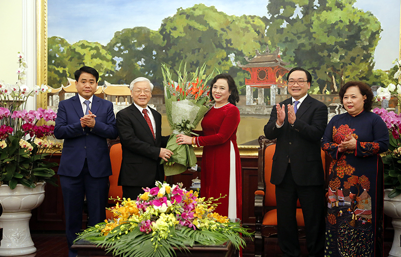 Tổng Bí thư Nguyễn Phú Trọng chúc Tết Đảng bộ, chính quyền, Nhân dân Thủ đô Hà Nội - Ảnh 2