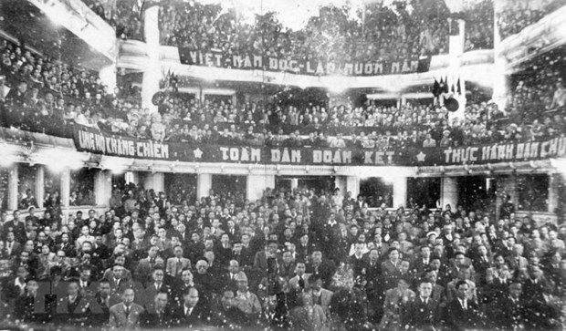 Quang cảnh buổi khai mạc kỳ họp thứ nhất, Quốc hội kho&aacute; I, ng&agrave;y 2/3/1946. (Ảnh: Tư liệu TTXVN) &nbsp;
