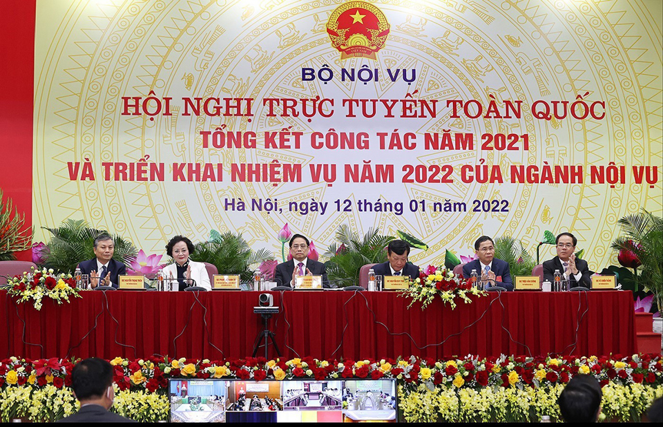 Thủ tướng Phạm Minh Chính và các đại biểu tham dự hội nghị. Ảnh: TTXVN