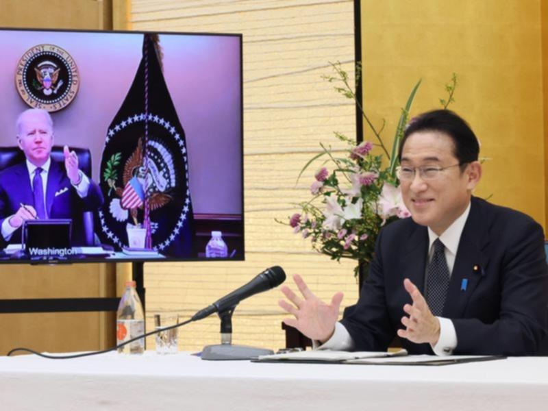 Hội nghị trực tuyến giữa Thủ tướng Nhật Bản Kishida Fumio v&agrave; Tổng thống Mỹ Joe Biden diễn ra trong khoảng 1 giờ 20 ph&uacute;t.