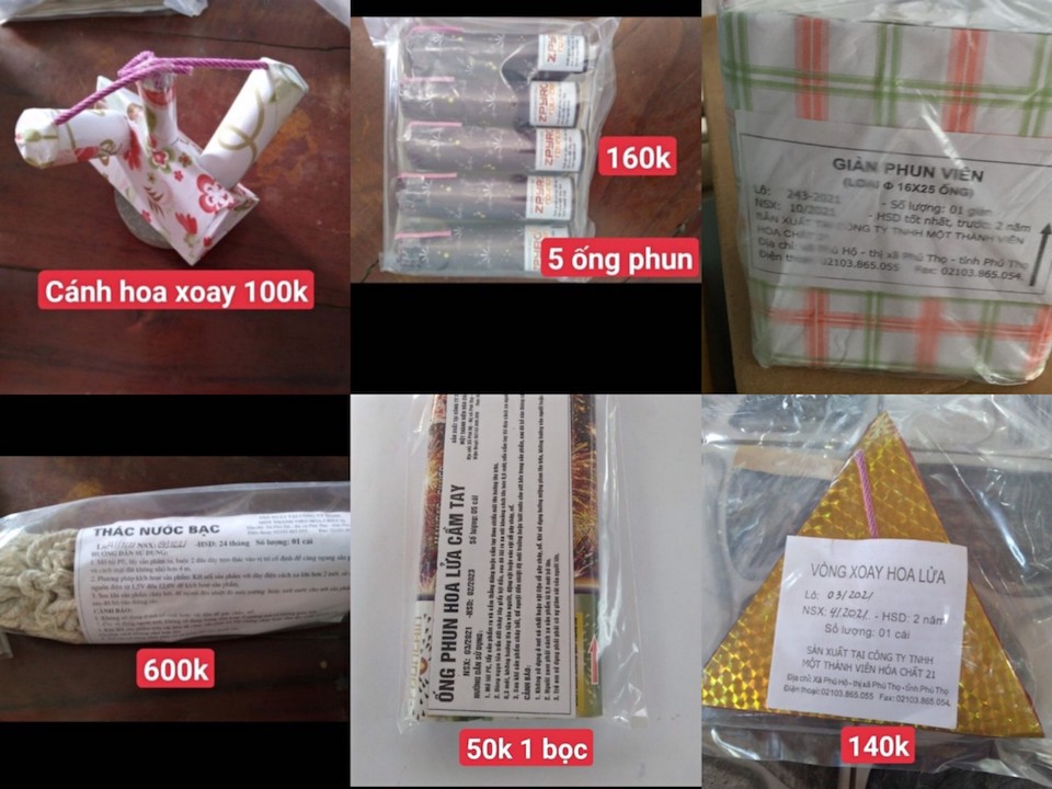 C&aacute;c loại ph&aacute;o v&agrave; gi&aacute; qua Zalo điểm b&aacute;n ph&aacute;o tại TP Long Kh&aacute;nh, tỉnh Đồng Nai cung cấp. (Ảnh: Trương Hiệu)