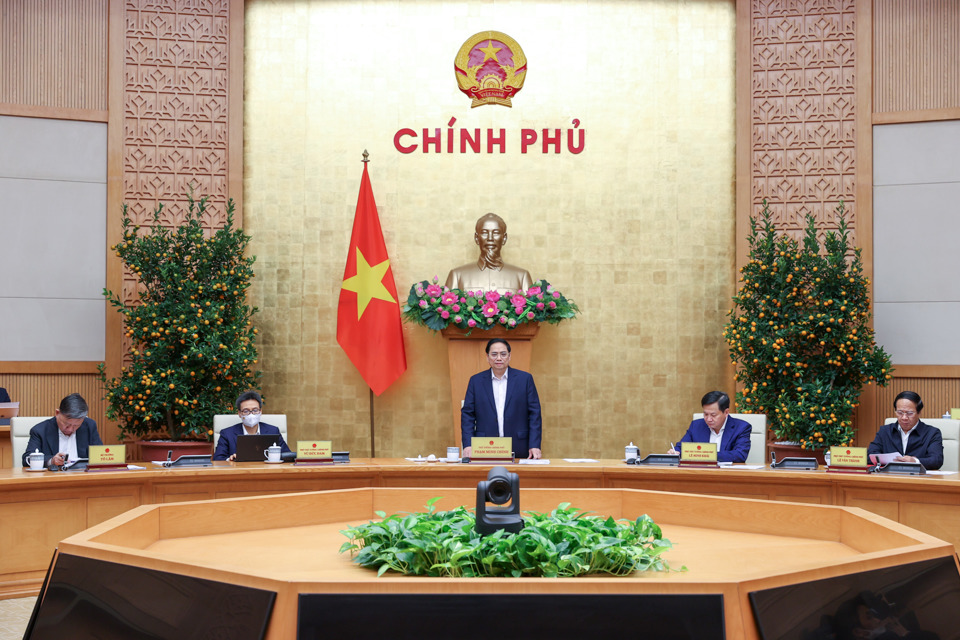 Thủ tướng Ch&iacute;nh phủ Phạm Minh Ch&iacute;nh ph&aacute;t biểu kết luận phi&ecirc;n họp
