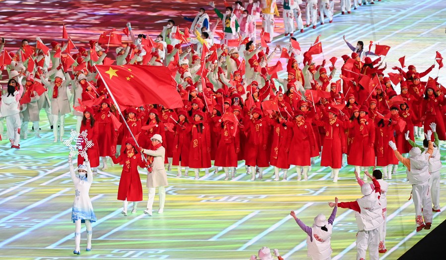Đo&agrave;n chủ nh&agrave; Trung Quốc với 170 vận động vi&ecirc;n sẽ tranh t&agrave;i tại Olympic m&ugrave;a Đ&ocirc;ng 2022. Ảnh: Xinhua