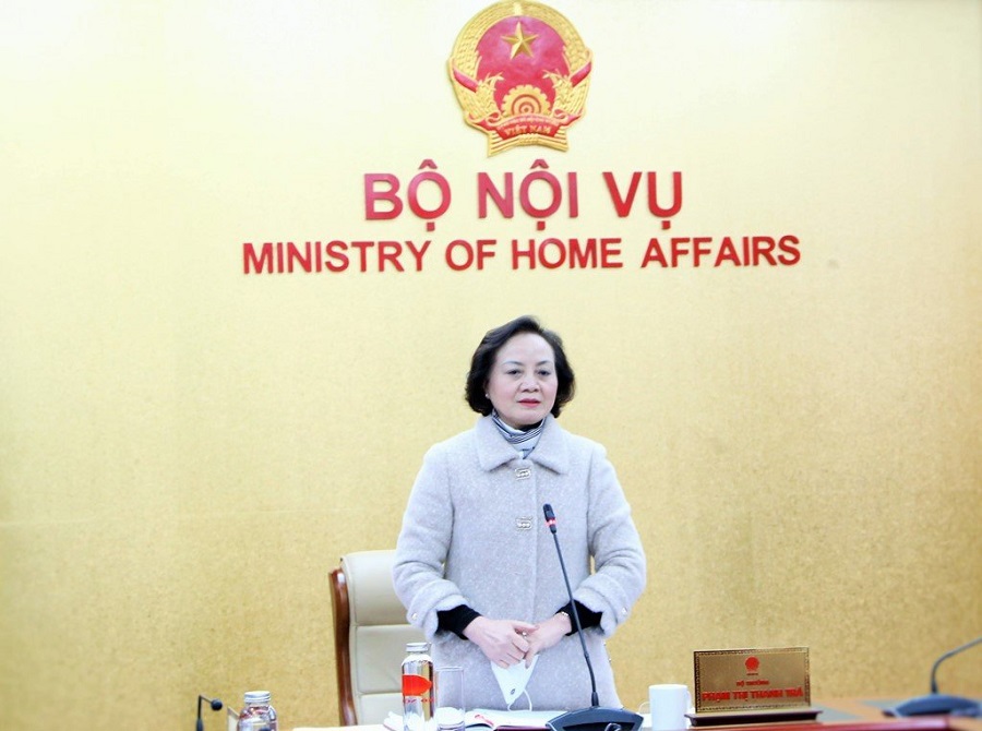Bộ trưởng Bộ Nội vụ Phạm Thị Thanh Tr&agrave; ph&aacute;t biểu tại buổi lễ