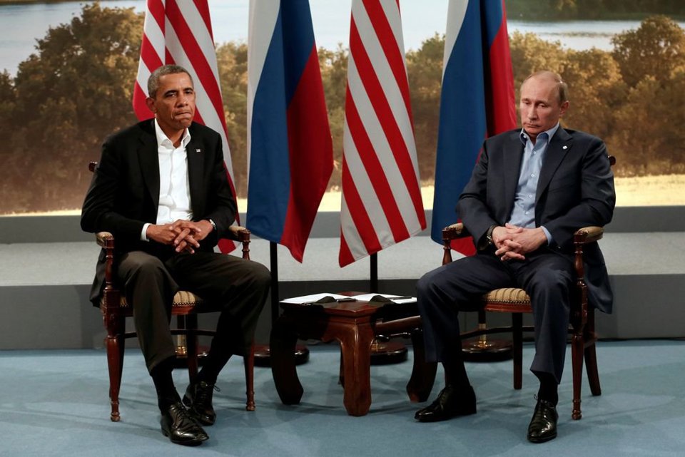 Cựu Tổng thống Barack Obama v&agrave; &ocirc;ng Putin tại cuộc gặp thượng đỉnh năm 2013. Ảnh: Reuters