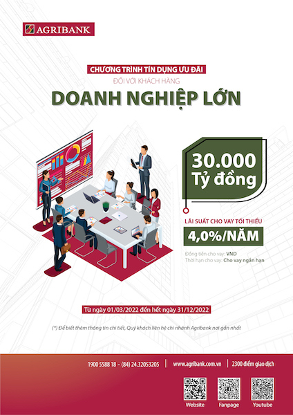 Agribank cho khách hàng doanh nghiệp lớn vay lãi suất 4%/năm - Ảnh 1