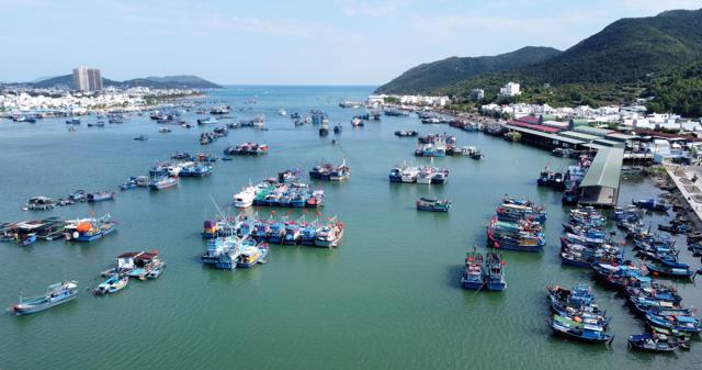 Khu vực cảng H&ograve;n Rớ, TP Nha Trang, tỉnh Kh&aacute;nh H&ograve;a c&oacute; hơn 200 t&agrave;u c&aacute; nằm bờ. (Ảnh: Trung Vũ).