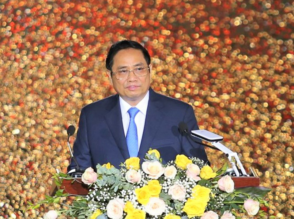 Thủ tướng Ch&iacute;nh phủ Phạm Minh Ch&iacute;nh ph&aacute;t biểu tại lễ khai mạc.