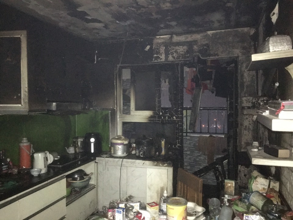 vụ hỏa hoạn tại căn hộ tầng 22 &ndash; t&ograve;a chung cư HH4A Linh Đ&agrave;m.