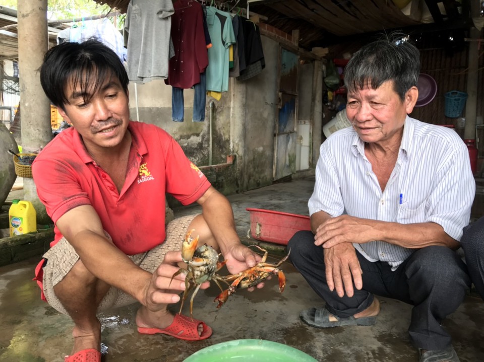 Anh Dương Văn Thum (tr&aacute;i) ở&nbsp; ấp 5, x&atilde; Hiệp T&ugrave;ng, huyện Năm Căn cho biết, t&igrave;nh trạng cua chết đ&atilde; xảy ra gần 2 th&aacute;ng nay. Ảnh: Ho&agrave;ng Qu&acirc;n