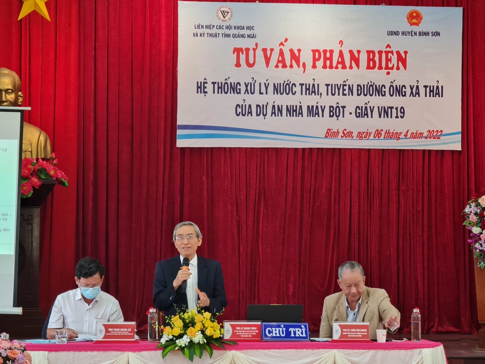 Hội nghị tư vấn, phản biện do Li&ecirc;n hiệp hội khoa học v&agrave; kỹ thuật tỉnh Quảng Ng&atilde;i phối hợp với UBND huyện B&igrave;nh Sơn tổ chức.