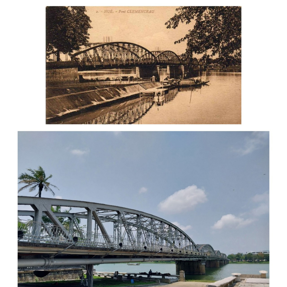 Cầu Trường Tiền được x&acirc;y dựng đ&atilde; nối liền đ&ocirc;i bờ s&ocirc;ng Hương.