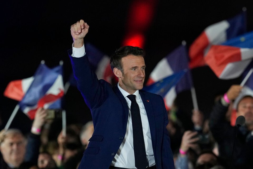 &Ocirc;ng Emmanuel Macron t&aacute;i đắc cử Tổng thống Ph&aacute;p. Ảnh: AFP