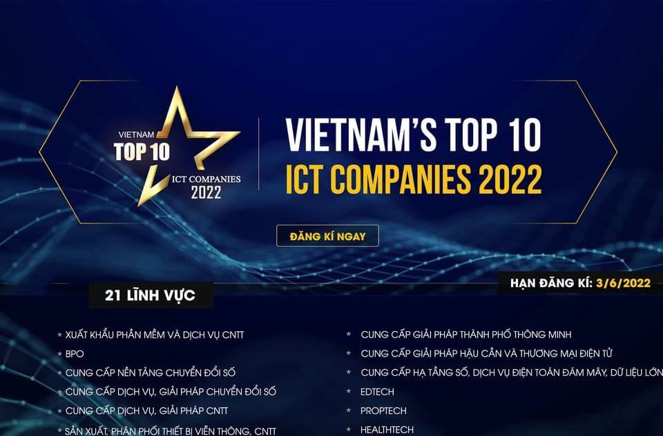 Ph&aacute;t động Giải thưởng TOP 10 Doanh nghiệp CNTT Việt Nam 2022