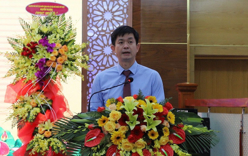 B&iacute; thư Tỉnh ủy Quảng Trị L&ecirc; Quang T&ugrave;ng ph&aacute;t biểu tại hội thảo