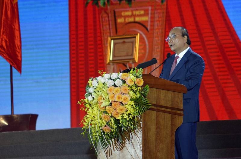 Chủ tịch nước Nguyễn Xu&acirc;n Ph&uacute;c ph&aacute;t biểu tại buổi lễ.